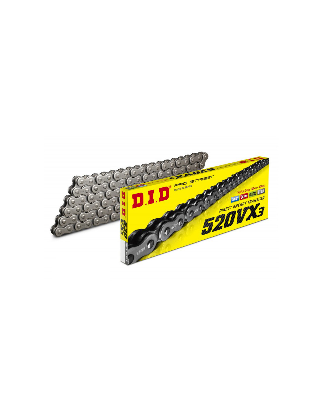 Cadena de moto DID 520VX3 x 136 ZB Negro